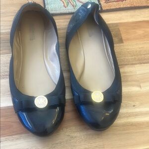 Michael Kors Black Flats with Gold Accents